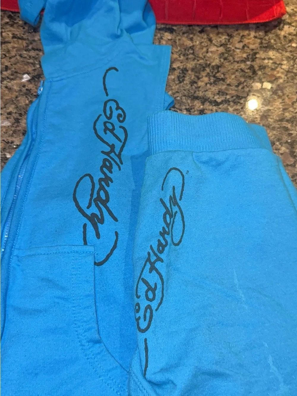 Ed Hardy Kids Matching Set Blue with Black Logo